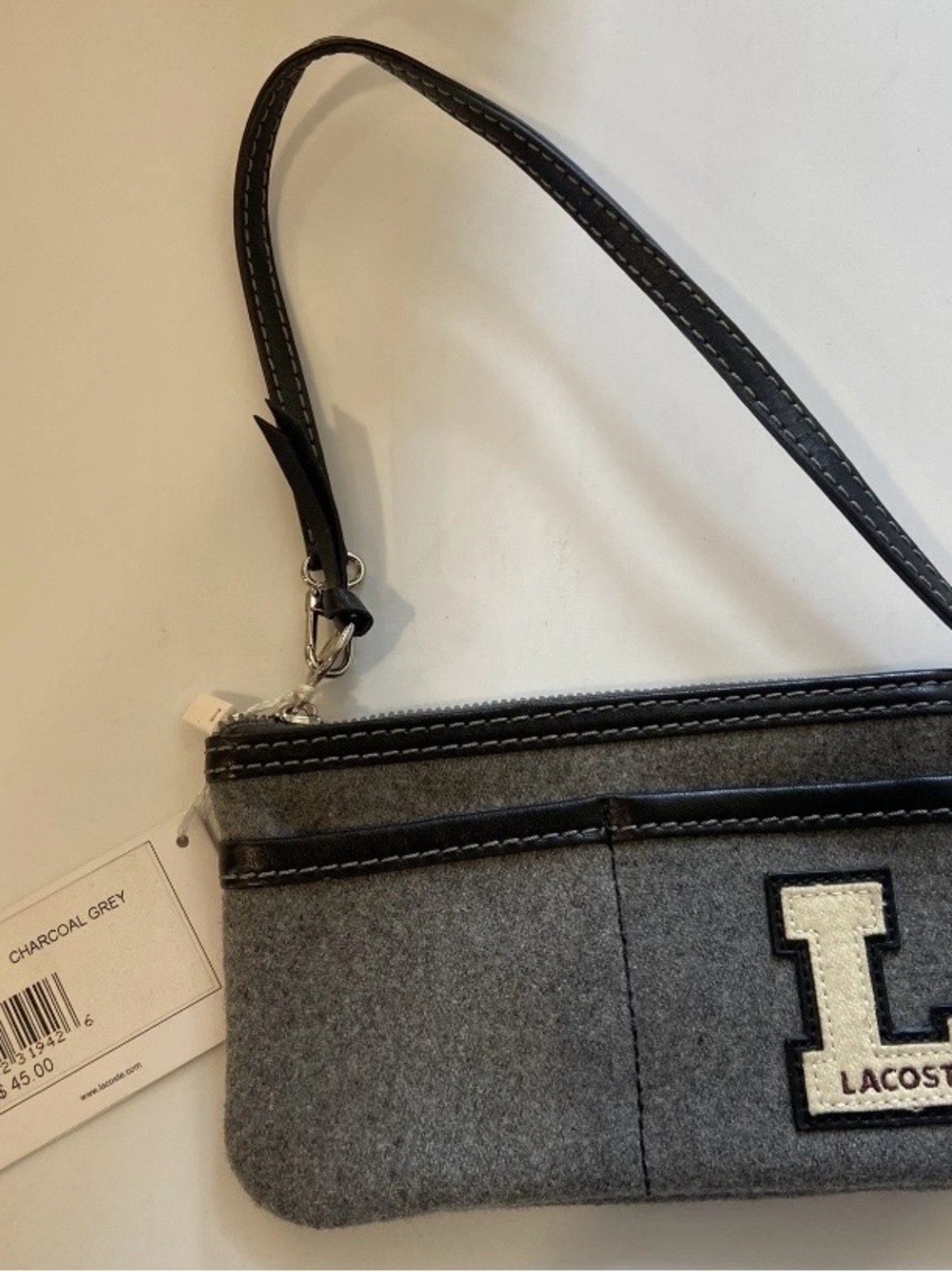 Vintage Lacoste Letterman “L” Wristlet Clutch 5x7 Zip NWT Y2K Deadstock Preppy